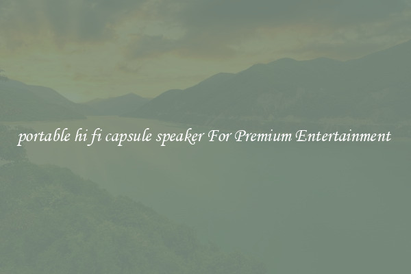 portable hi fi capsule speaker For Premium Entertainment 