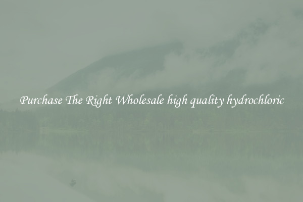 Purchase The Right Wholesale high quality hydrochloric