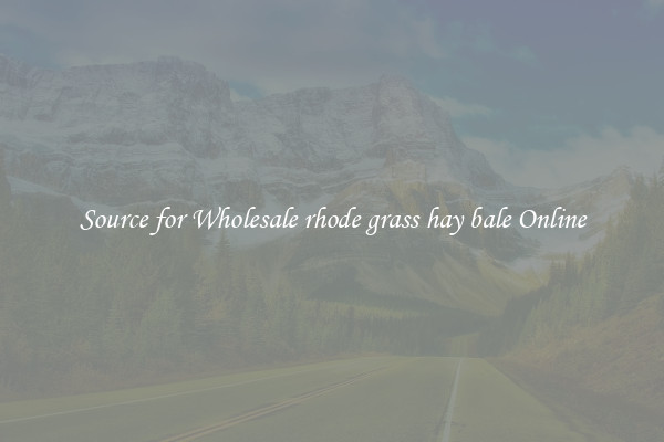 Source for Wholesale rhode grass hay bale Online