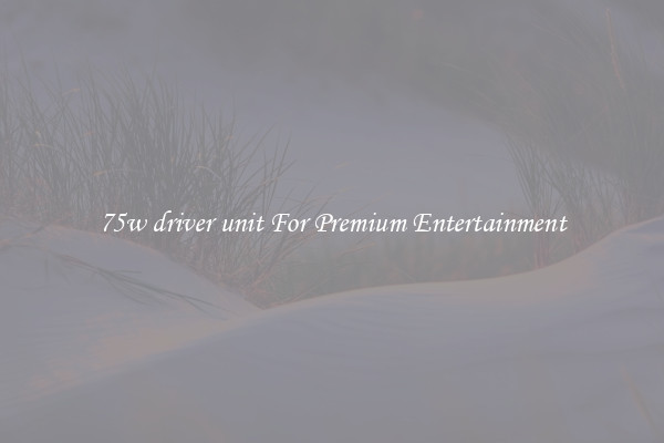 75w driver unit For Premium Entertainment