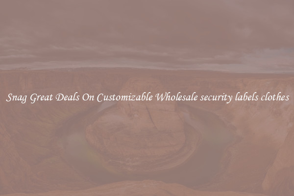 Snag Great Deals On Customizable Wholesale security labels clothes